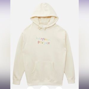 Happiness Project cream hoodie, size L